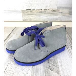 Jambu Womens 7.5 Gray Purple Gianna Suede Chukka Lace Up Ankle Boot Casual Daily